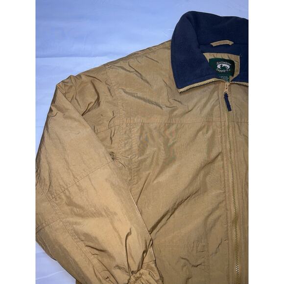 Cabelas Stillwater Supply Co Puffer Jacket Men's Size M Khaki Fleece-Lined Clean - Picture 2 of 16